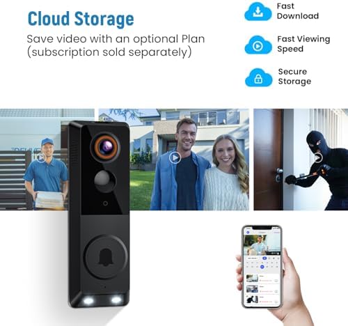 1080p Smart Wireless Doorbell Camera, Ai Human Detection,Real-Time Alerts, Night Vision in Full Color, 2-Way Audio, Battery Powered, Cloud Storage Service (Sold Separately), 2.4Ghz WiFi Only - Image 6