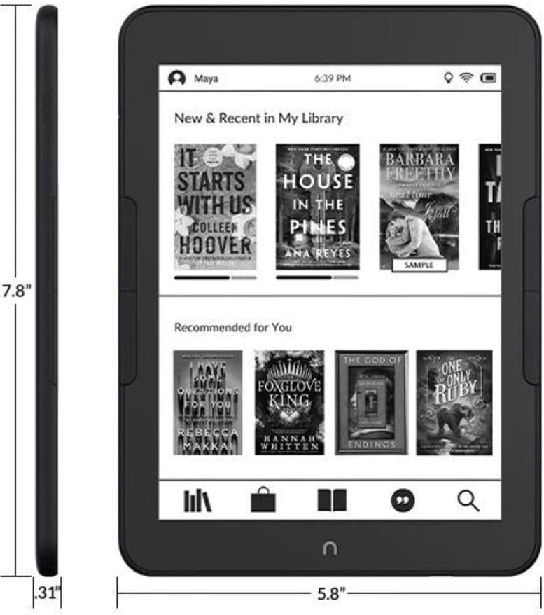 Barnes & Noble NOOK GlowLight 4 Plus eReader 7.8-inch 32GB BNRV1300 Waterproof (Renewed), Black - Image 2